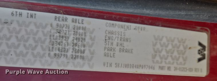 image for item DY1098 2010 Western Star 4900XL semi truck