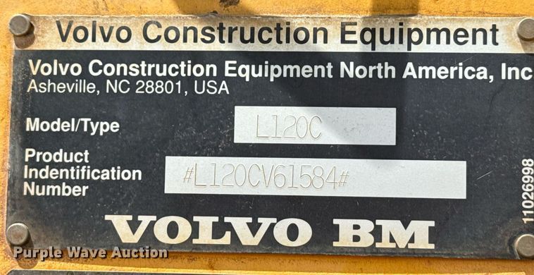 image for item DZ8758 1996 Volvo L120C wheel loader