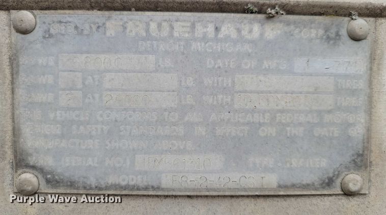 image for item EA2472 1977 Fruehauf FB8-F2-42-CST dry van trailer