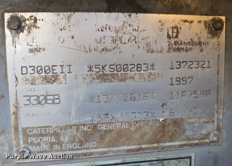 image for item EB0985 1997 Caterpillar D300E articulated haul truck