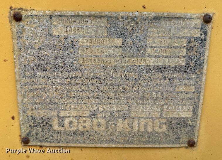 image for item EB2649 1993 Load King 2060-38-3 bottom dump trailer