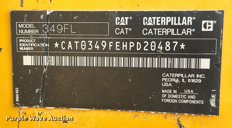 image for item EB2825 2019 Caterpillar 349FL excavator