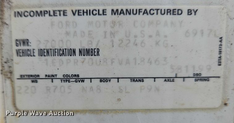 image for item EC4341 1985 Ford F700 dump truck