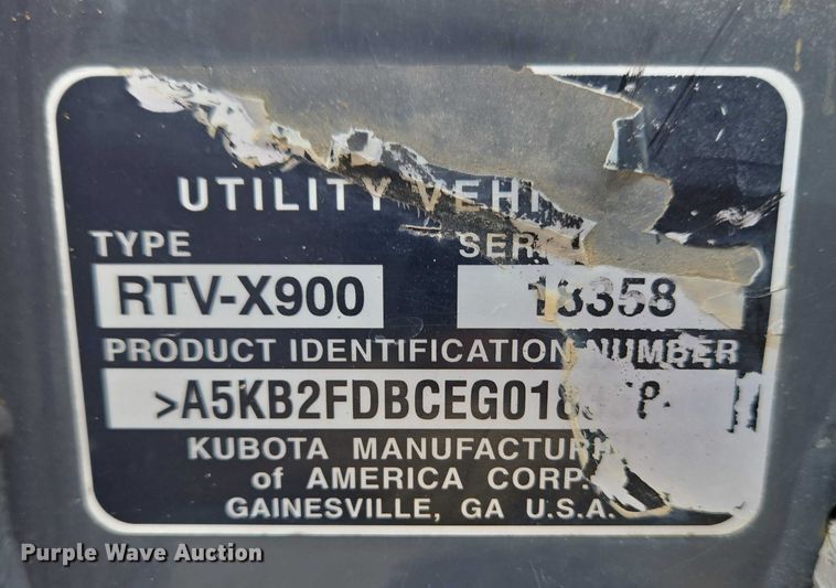 image for item EC4347 2010 Kubota utility vehicle