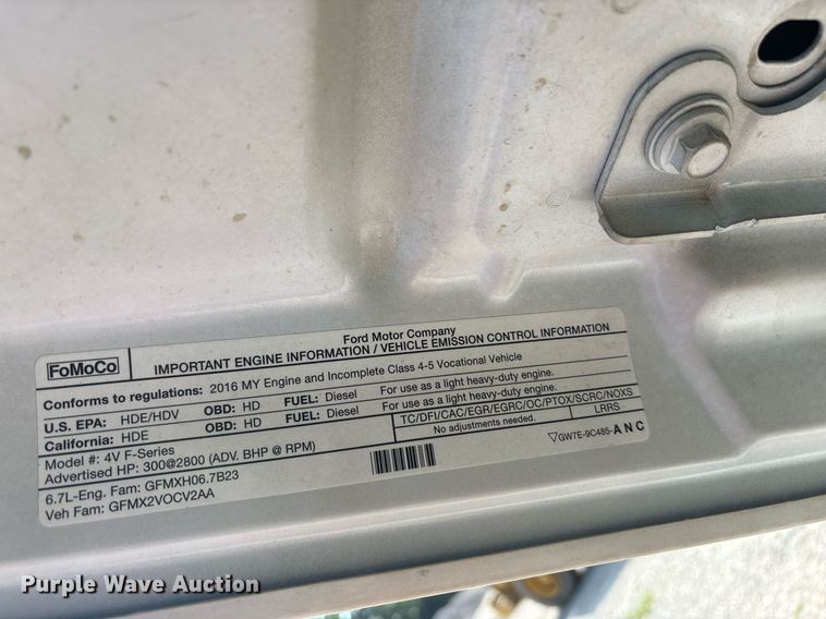 image for item EC4368 2016 Ford F450 Super Duty Crew Cab utility / service truck