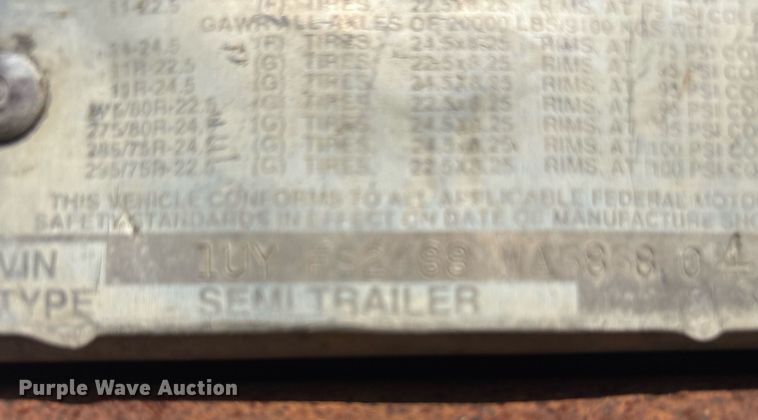 image for item EC4369 1998 Utility FS2CHA flatbed trailer