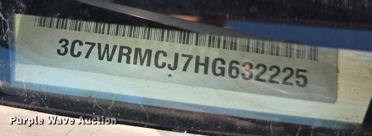 image for item EF3742 2017 Dodge Ram 5500HD truck cab and chassis