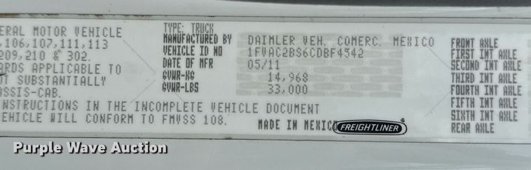 image for item EG5976 2012 Freightliner Business Class M2 Ext. Cab utility / service truck