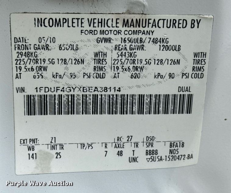 image for item EG6041 2011 Ford F450 Super Duty bucket truck