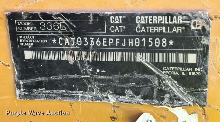image for item EK8364 2014 Caterpillar 336E excavator