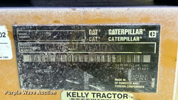 image for item EK8365 2018 Caterpillar 349FL excavator