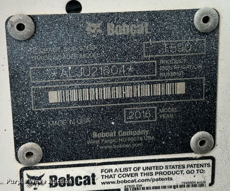image for item EK8378 2016 Bobcat T590 tracked skid steer loader