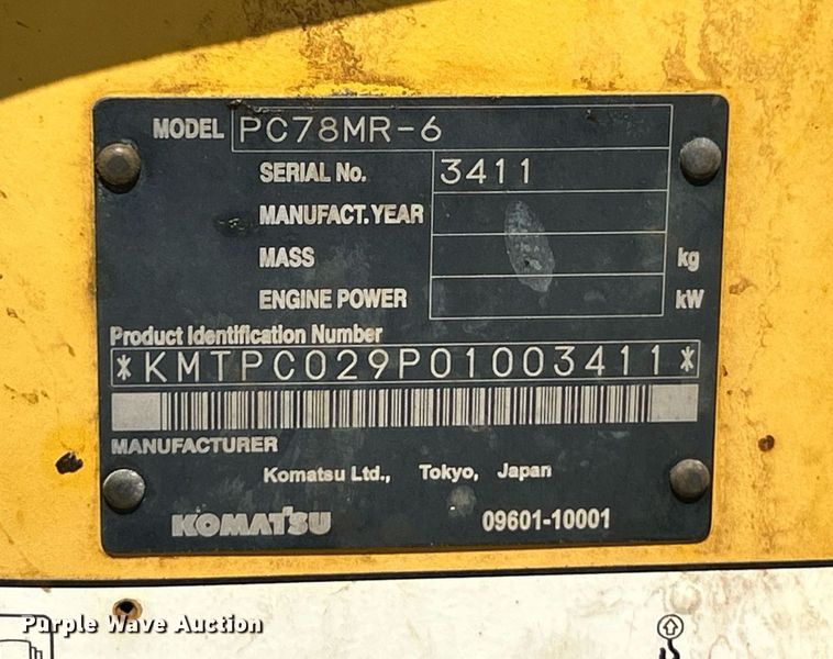 image for item EK8428 2008 Komatsu PC78MR-6 mini excavator