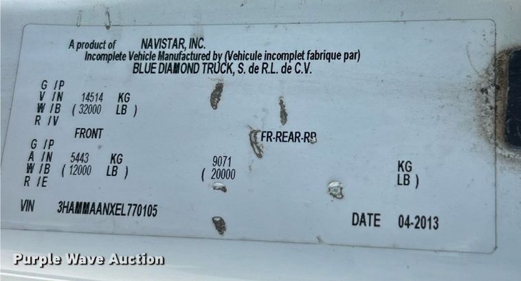 image for item EK8435 2014 International MA025 utility / service truck