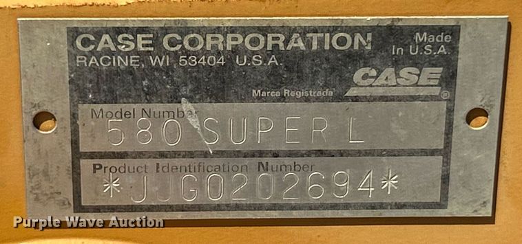 image for item EK8437 1997 Case 580 Super L backhoe