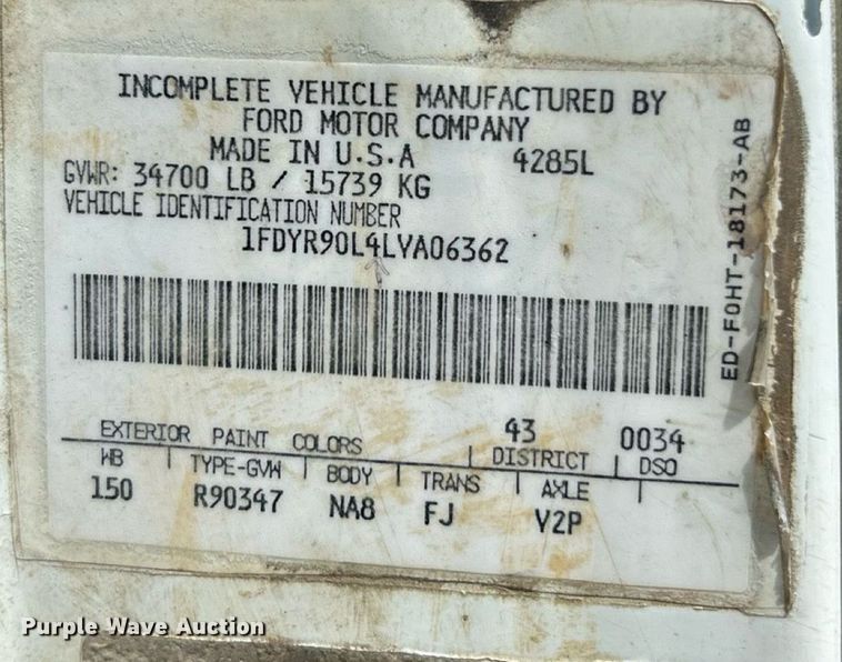 image for item EK8438 1990 Ford L9000 dump truck