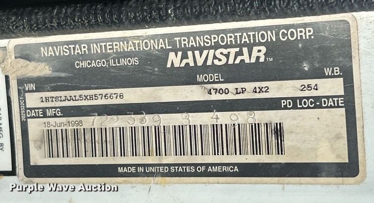 image for item EK8440 1999 International 4700 Low Profile flatbed truck