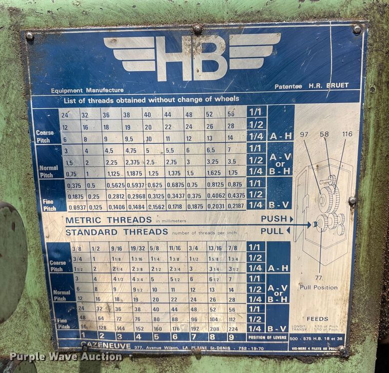 image for item EM0500 Cazeneuve HB 575 lathe