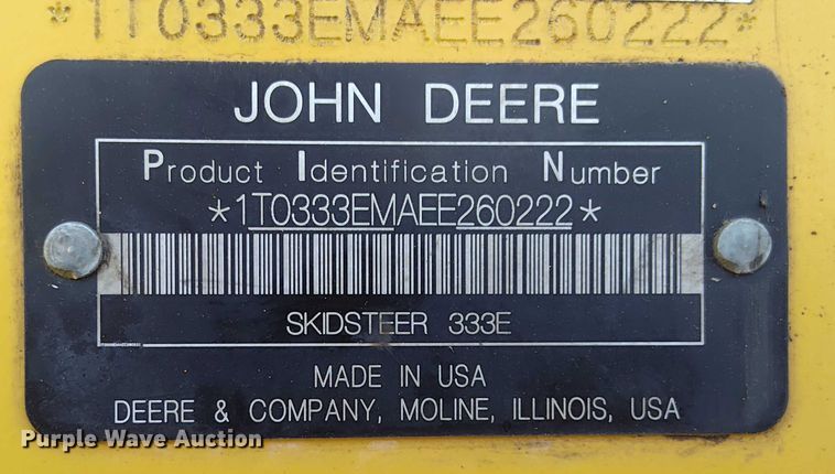 image for item EM8030 2014 John Deere 333E tracked skid steer loader