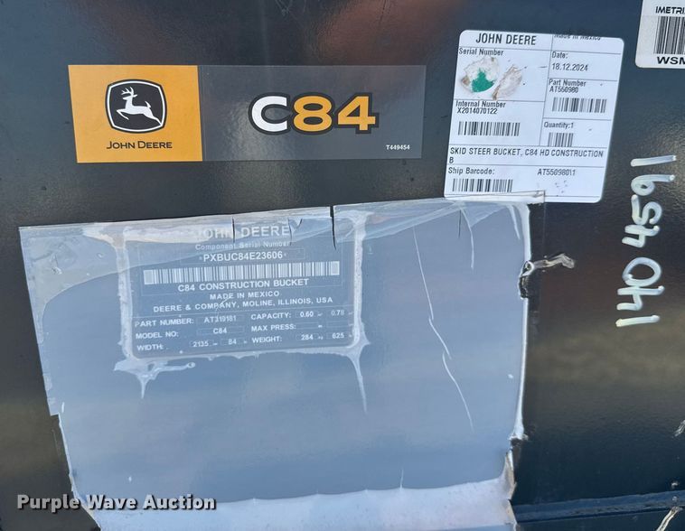 image for item EM8040 John Deere C84 skid steer bucket