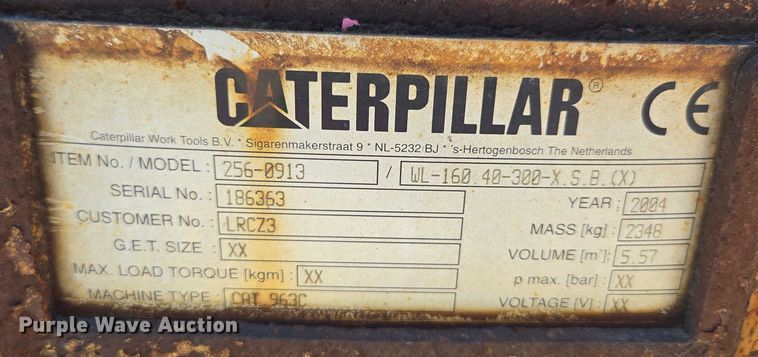 image for item EN2055 Caterpillar 256-0913 bucket