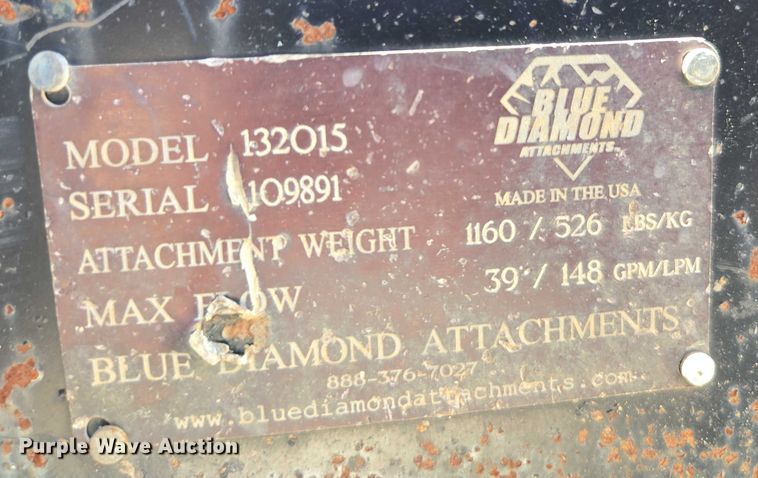 image for item EN2059 Blue Diamond 132015 skid steer power rake