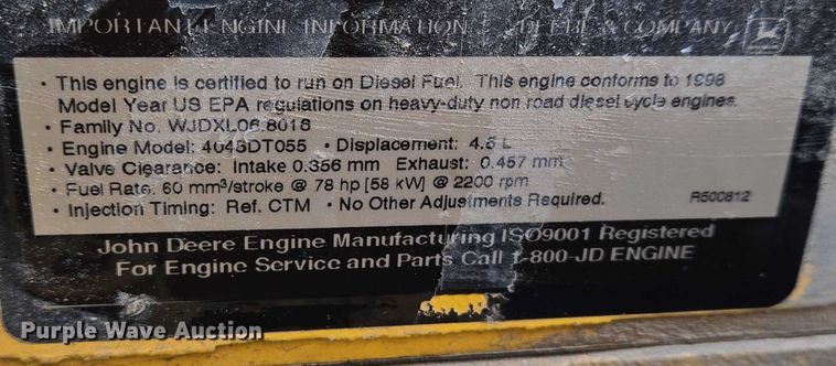 image for item EN8327 1999 John Deere 310E backhoe