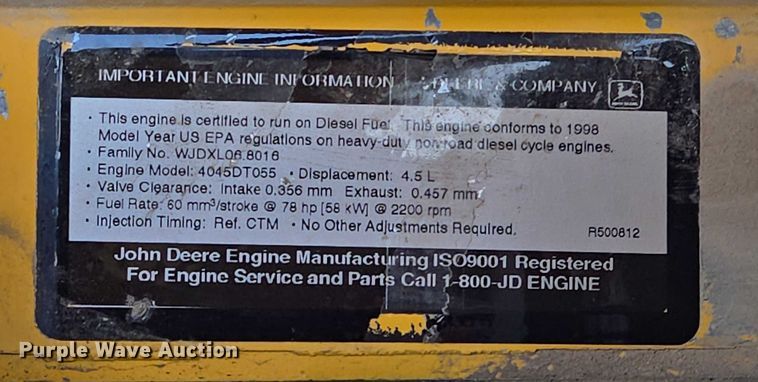 image for item EN8327 1999 John Deere 310E backhoe