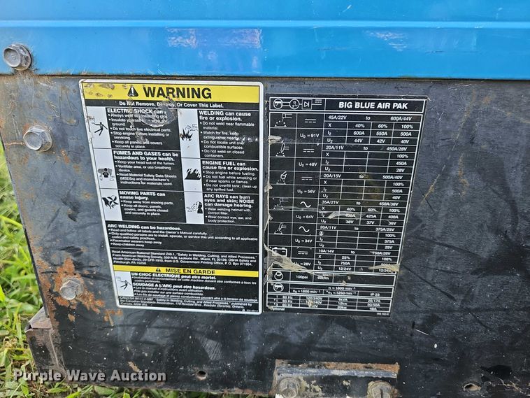 image for item EO1550 Miller Big Blue Air Pak Railroad Spec welder/generator