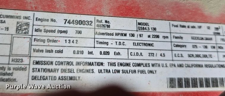 image for item EO1578 2019 Doosan P425/HP375WCU-T4F air compressor