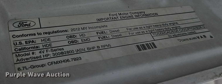 image for item EO4607 2012 Ford F550 bucket truck