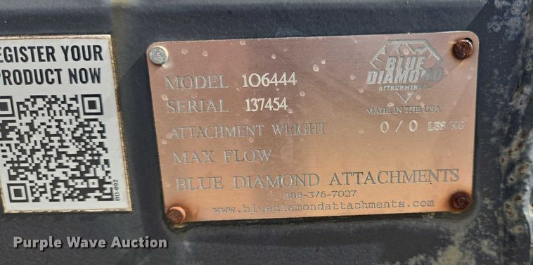 image for item EQ2612 Blue Diamond 106444 skid steer grapple bucket