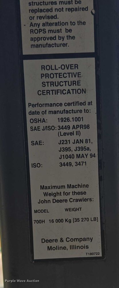 image for item EQ4086 John Deere 550J dozer