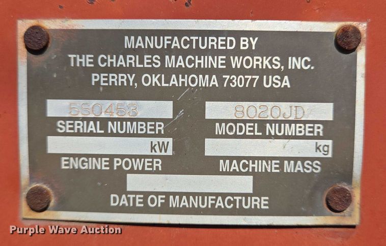 image for item EQ4087 1999 Ditch Witch 8020JD trencher