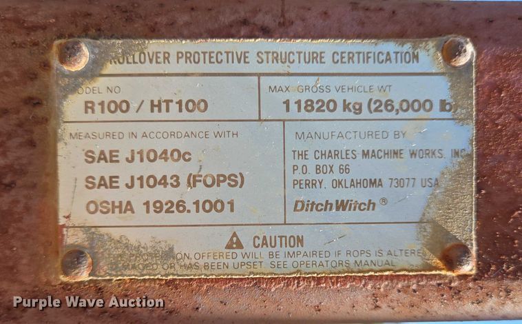 image for item EQ4090 Ditch Witch R100 trencher