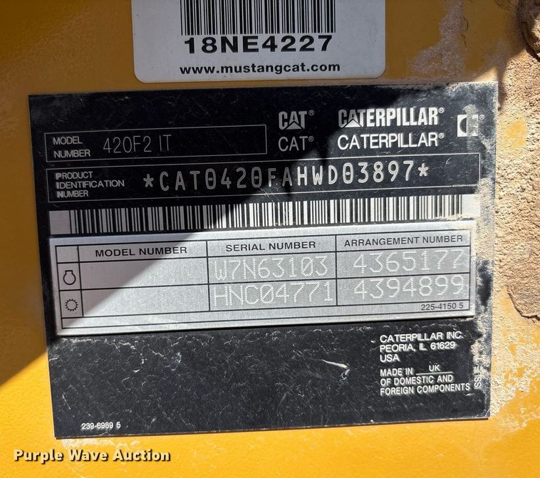 image for item ES7001 2019 Caterpillar 420F2 IT backhoe