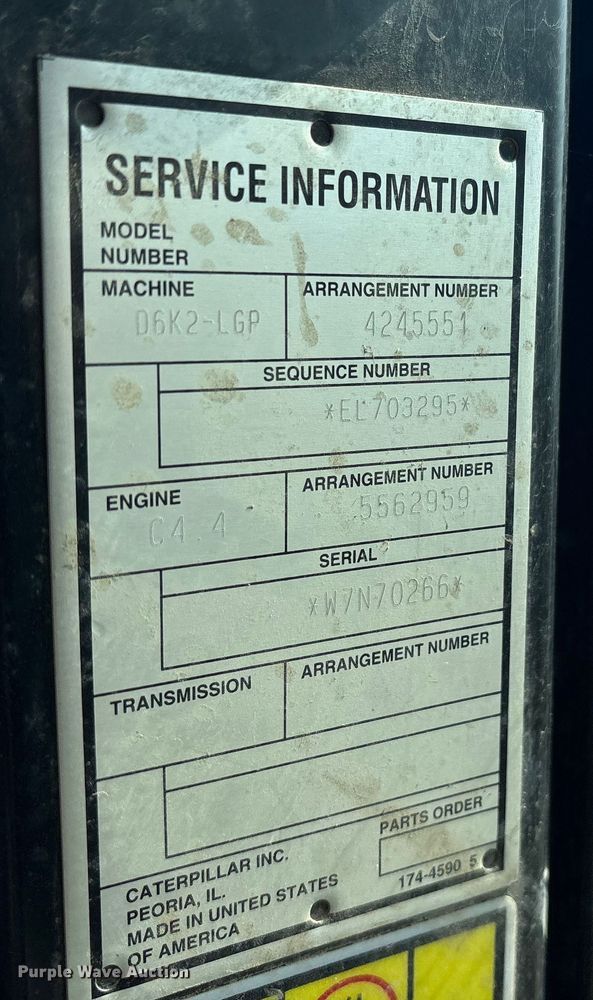 image for item ET7040 2019 Caterpillar D6K2 LGP dozer