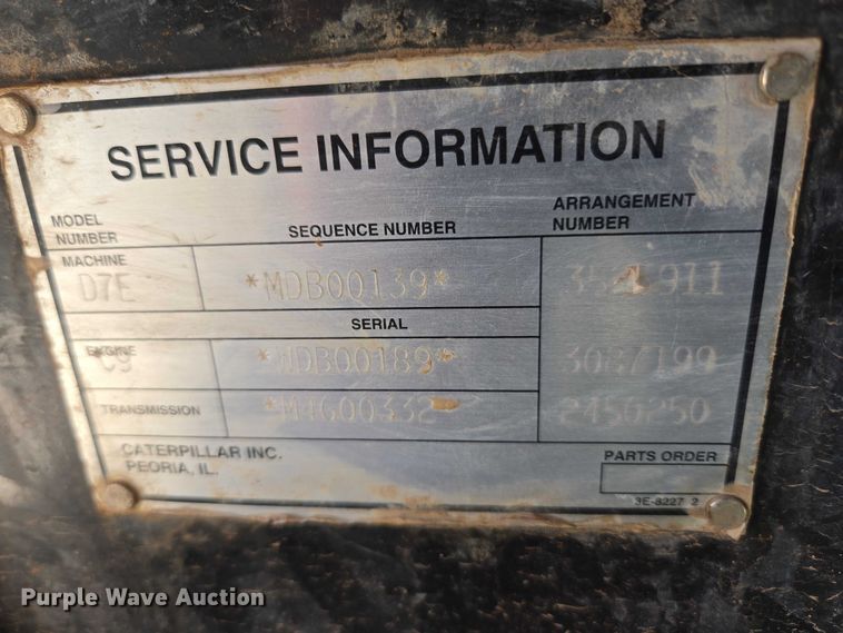 image for item EU3521 2010 Caterpillar D7E dozer
