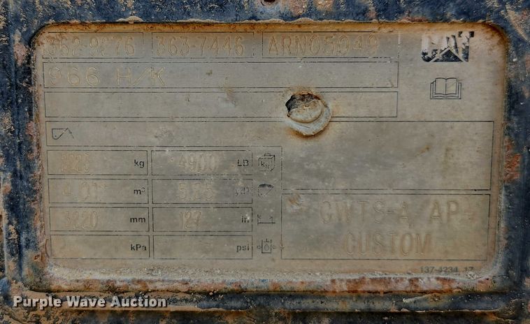 image for item FB9415 2011 Caterpillar 966K wheel loader