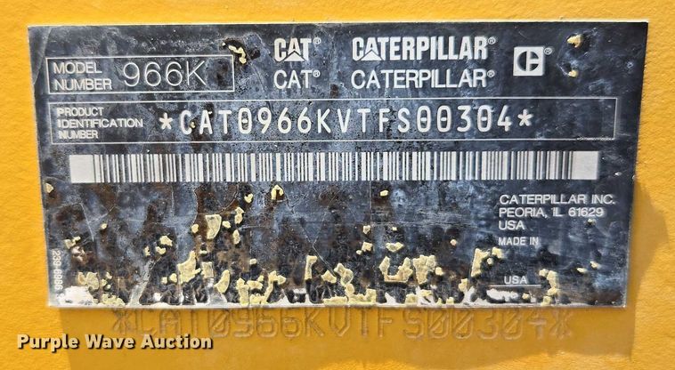 image for item FB9415 2011 Caterpillar 966K wheel loader