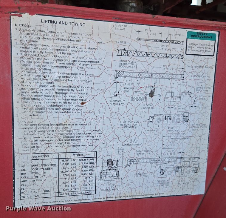 image for item FB9416 2000 Link Belt RTC-8070 crane