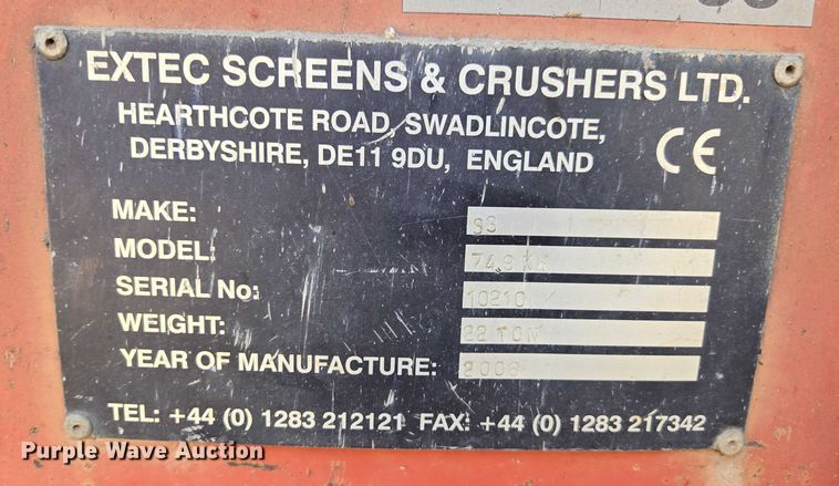 image for item FB9428 2006 Extec S3 74.9KW mobile screening plant