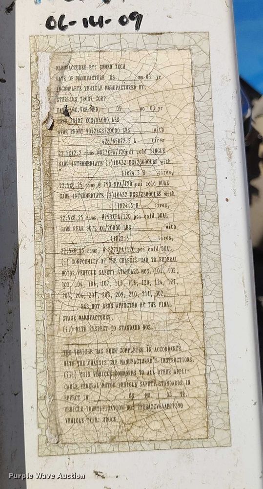 image for item IP9634 2004 Sterling L-Line volumetric concrete mixer truck