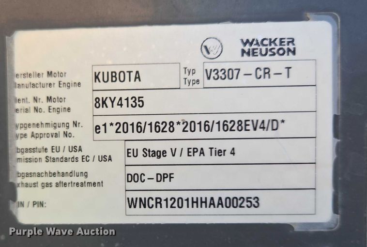 image for item YA0748 2021 Wacker Neuson RC50 single drum vibratory roller