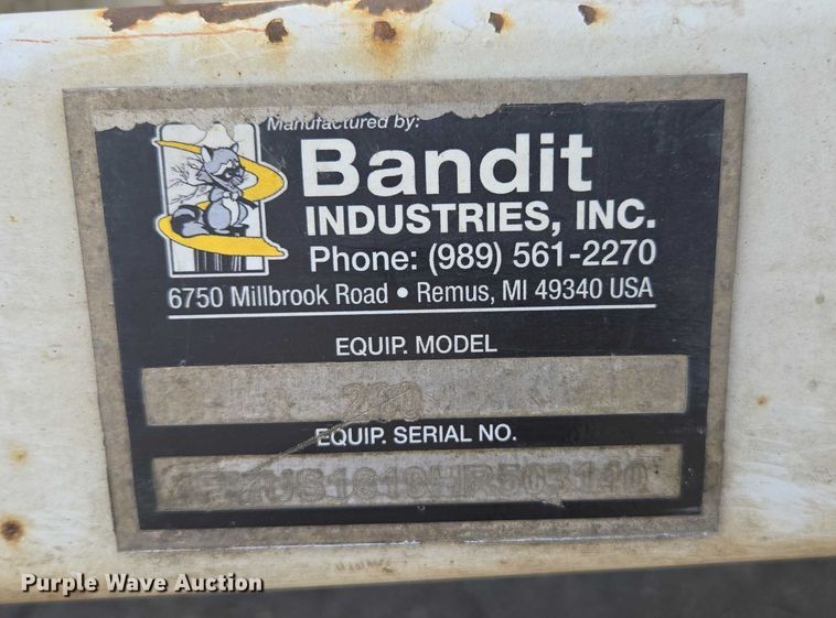 image for item YA0797 2017 Bandit 200UC wood chipper