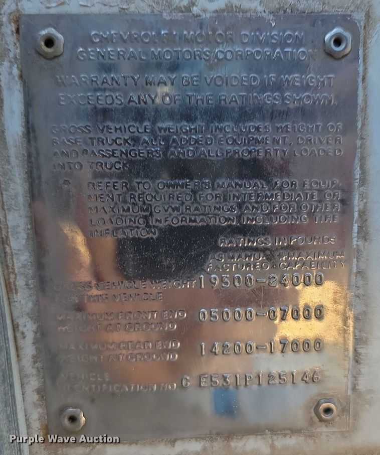 image for item DR3782 1971 Chevrolet C50 grain truck