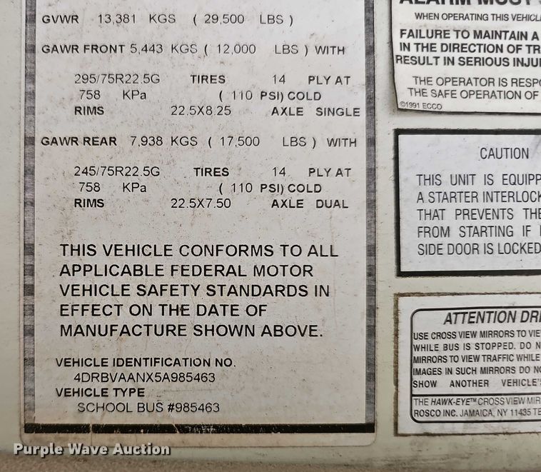 image for item DR3951 2005 IC Corporation FE300 school bus