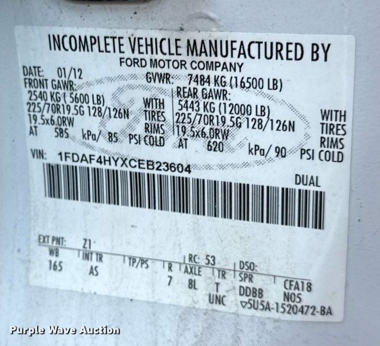 image for item DS4311 2012 Ford F450 Super Duty utility / service truck