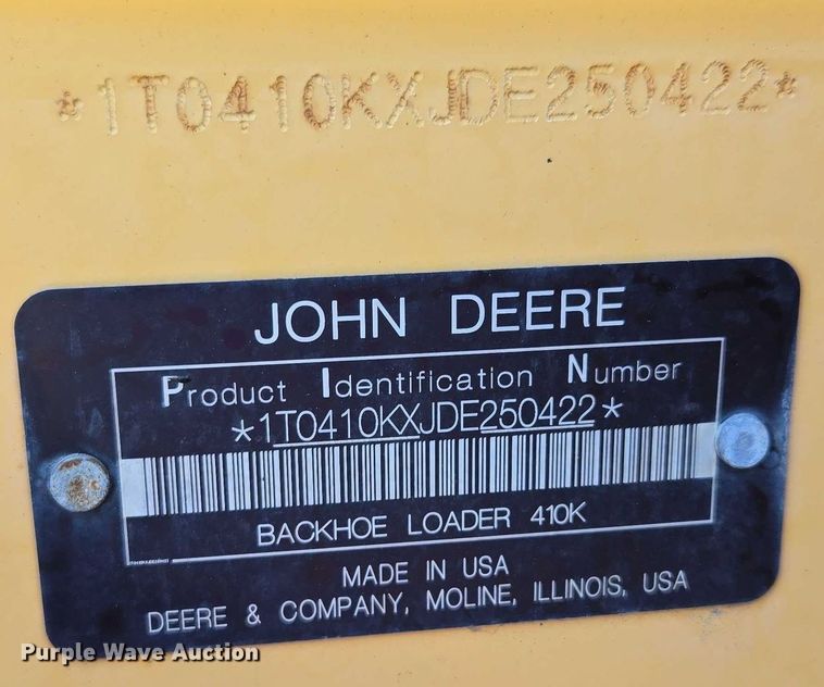 image for item DS4313 2013 John Deere 410K backhoe