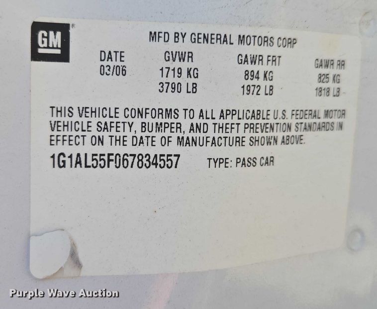 image for item DS4316 2006 Chevrolet Cobalt 